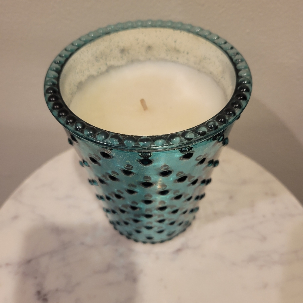 Aromatique Large Candle Blue Glass Holder